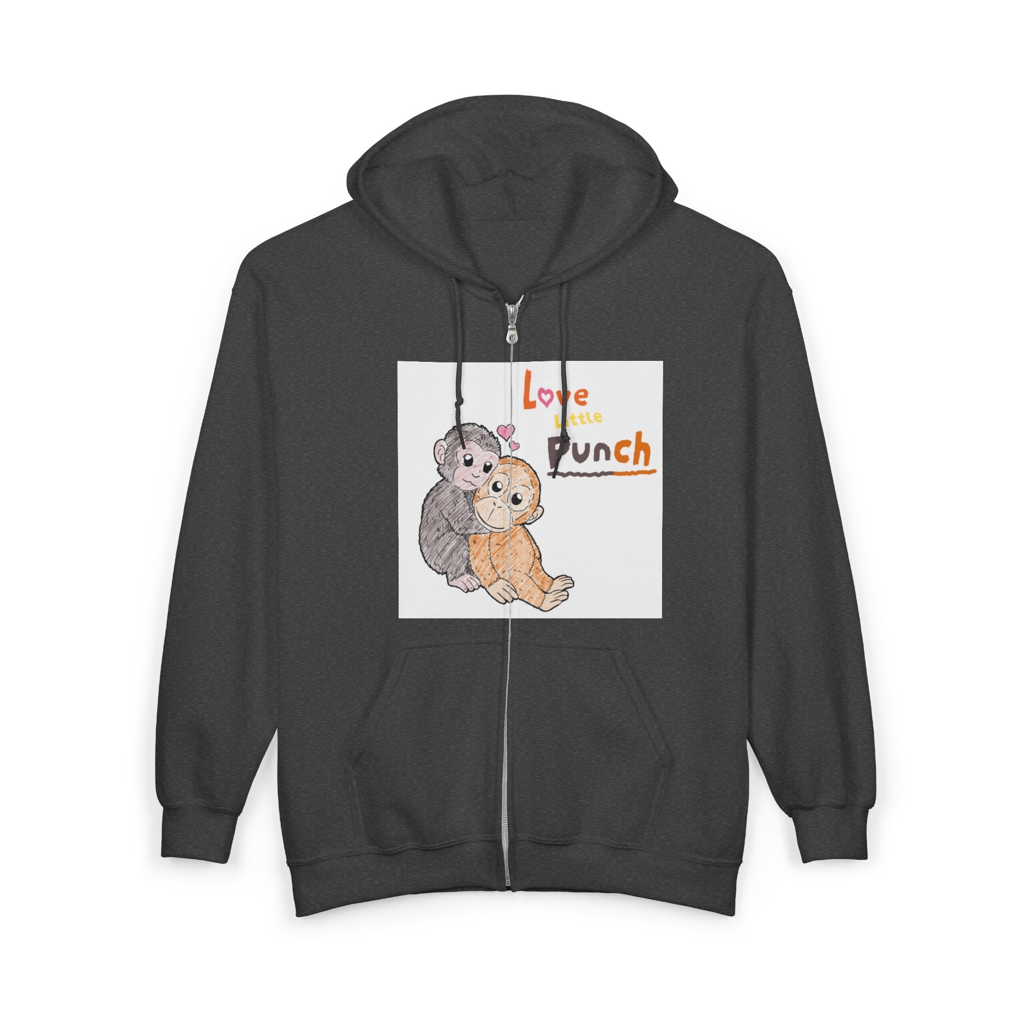 Love Punch Teddy Bear Zip Hoodie — Cute Plush Hug Design