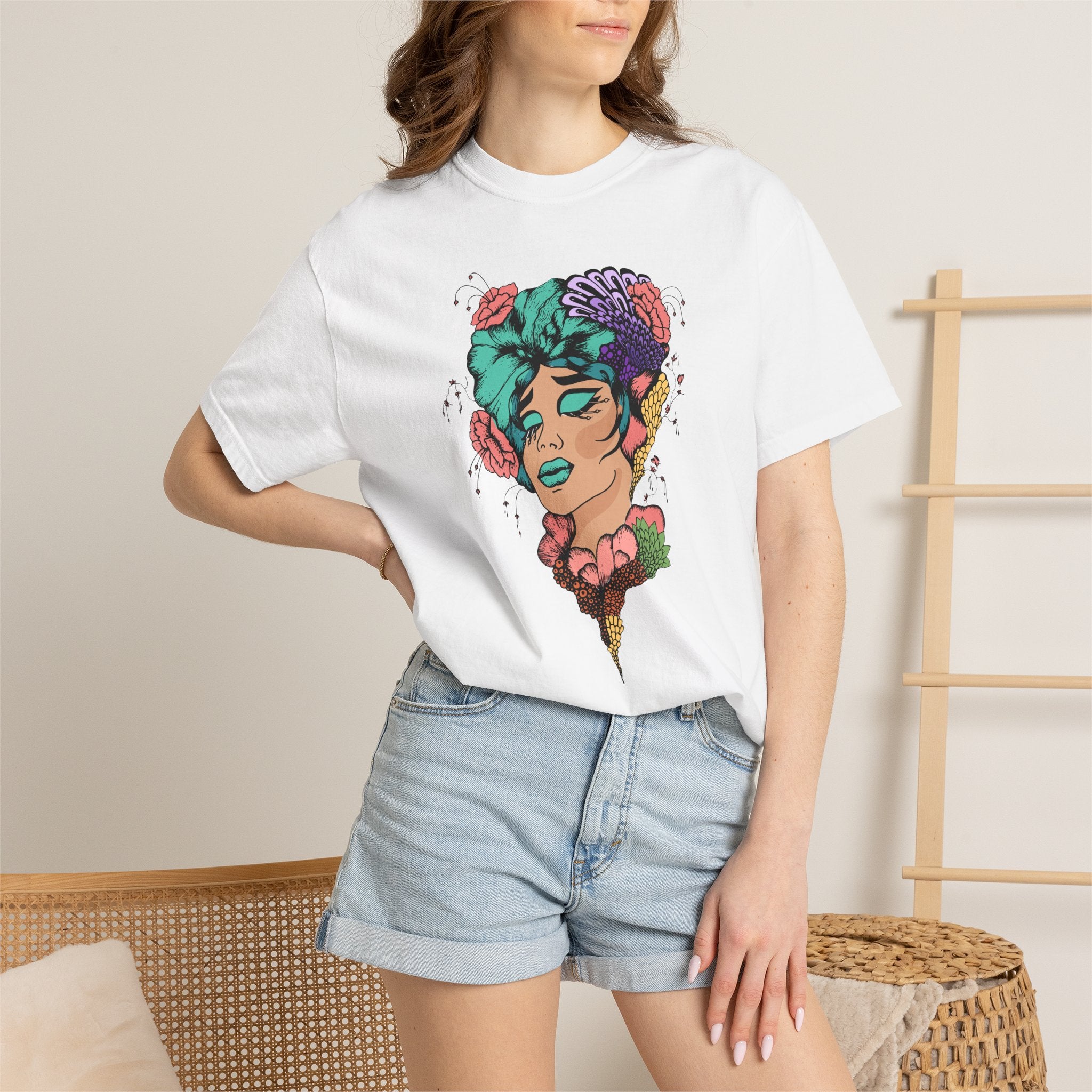 Woman of Flowers Graphic T-Shirt
