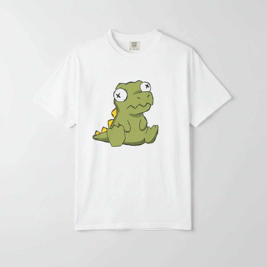Cute Sad Dino T-Shirt — Kawaii Cartoon Dinosaur Tee