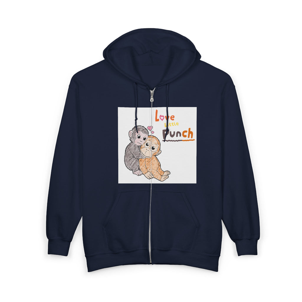 Love Punch Teddy Bear Zip Hoodie — Cute Plush Hug Design