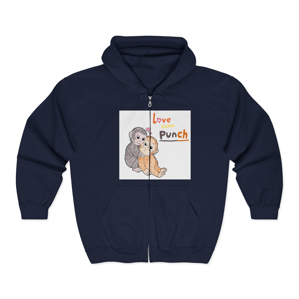 Love Punch Teddy Bear Zip Hoodie — Cute Plush Hug Design