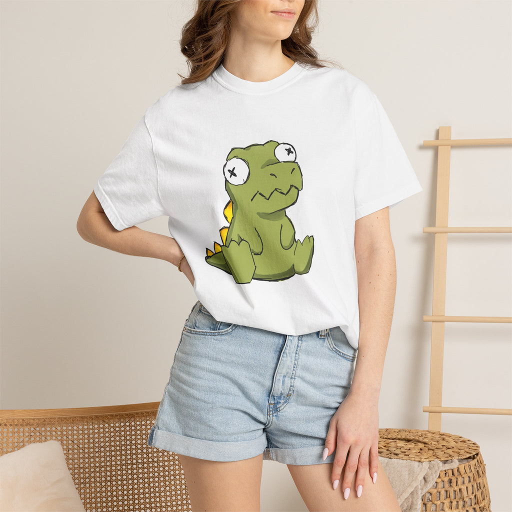 Cute Sad Dino T-Shirt — Kawaii Cartoon Dinosaur Tee