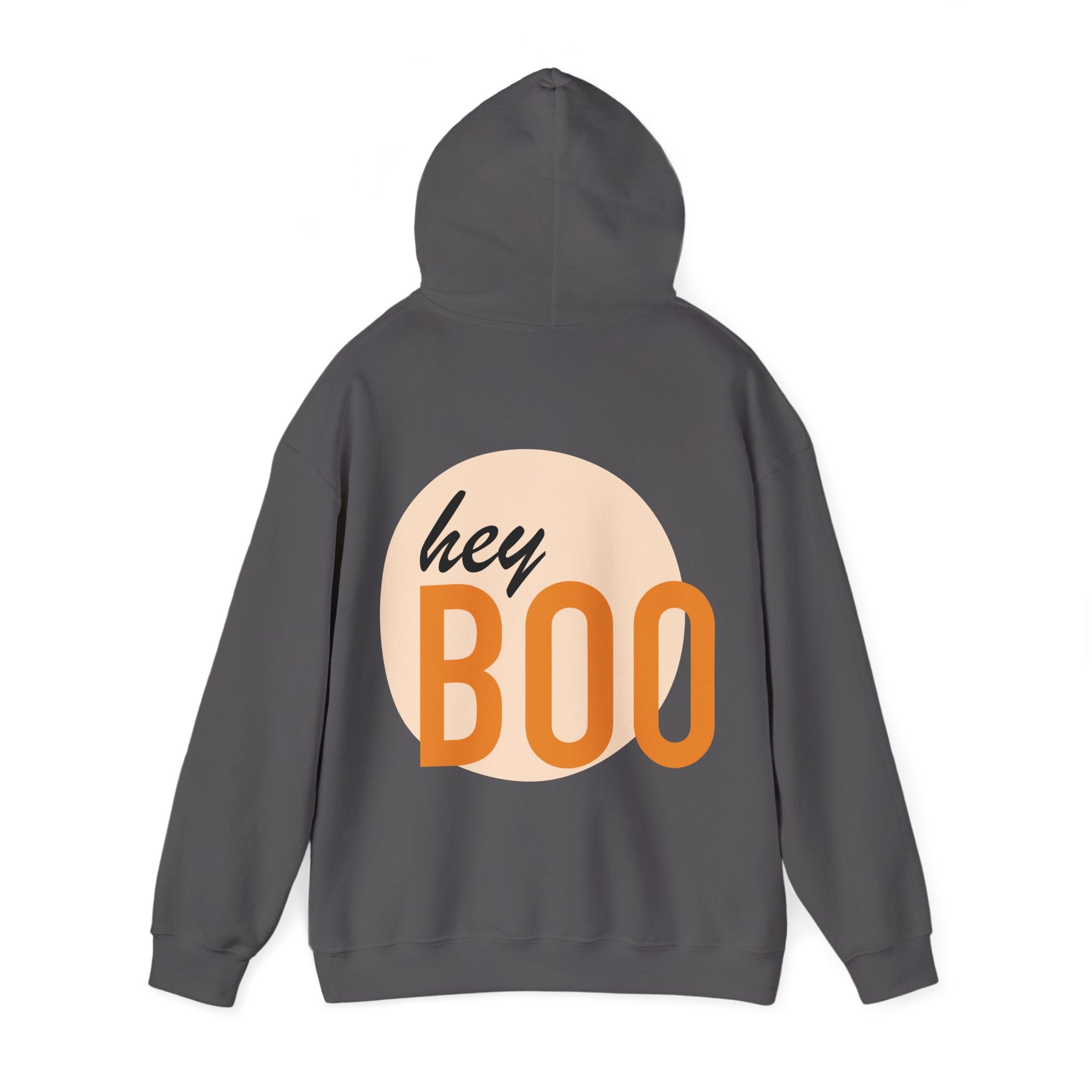 Halloween Hoodie — “Here for the Boos” Pumpkin & “Hey Boo” Cozy Graphic Hooded Sweatshirt