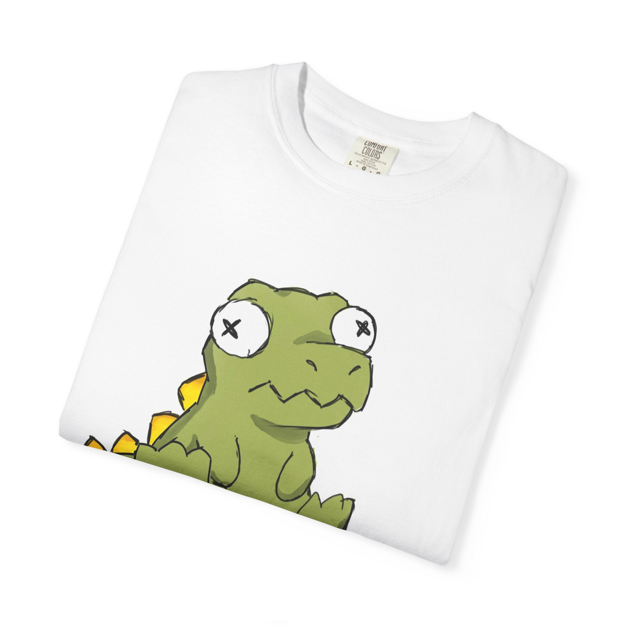 Cute Sad Dino T-Shirt — Kawaii Cartoon Dinosaur Tee