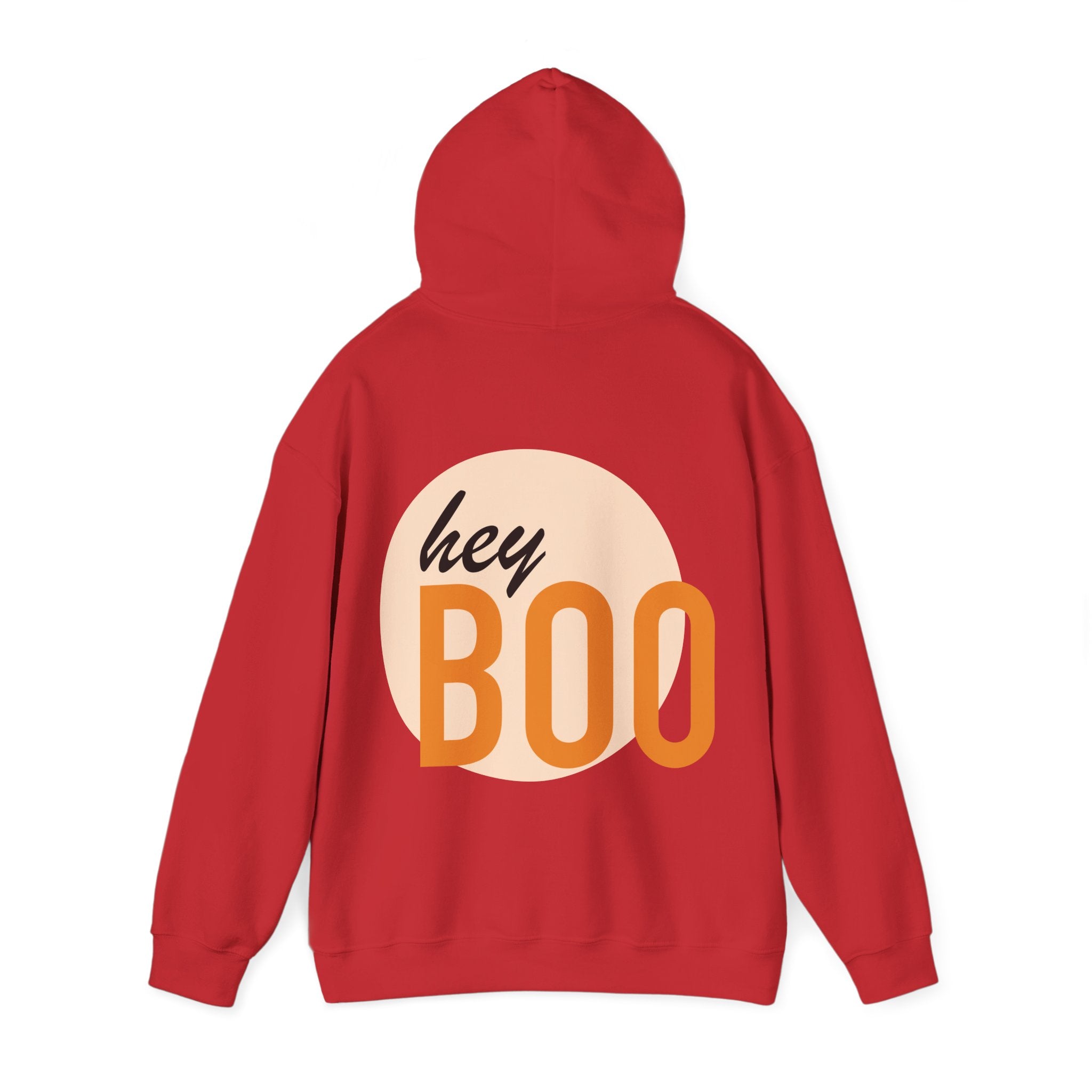 Halloween Hoodie — “Here for the Boos” Pumpkin & “Hey Boo” Cozy Graphic Hooded Sweatshirt