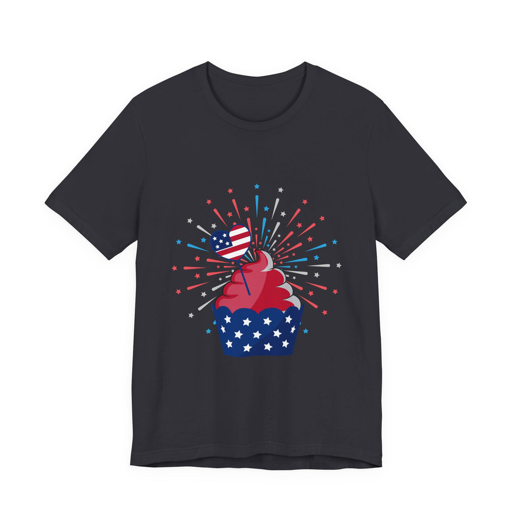 4th of July Cupcake T-Shirt — Patriotic USA Stars & Stripes Tee