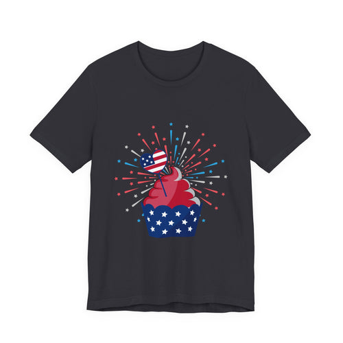 4th of July Cupcake T-Shirt — Patriotic USA Stars & Stripes Tee