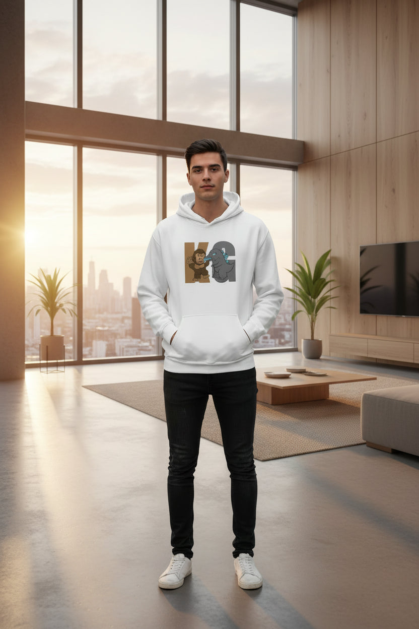 King vs Godzilla Hoodie — Cute Monster Battle Graphic Sweatshirt
