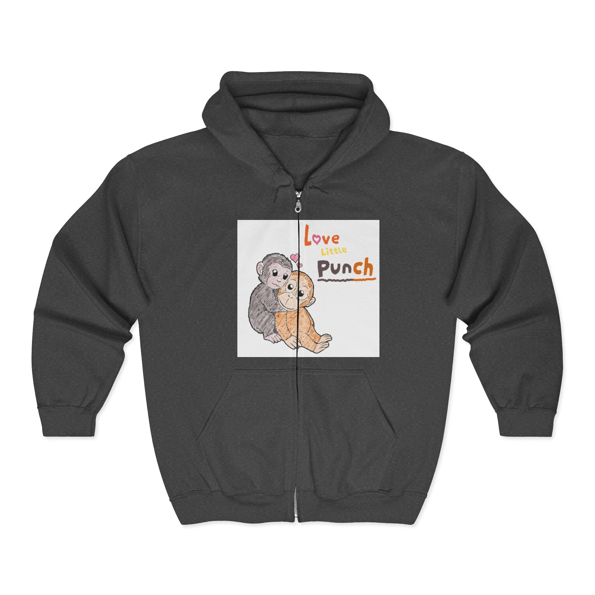 Love Punch Teddy Bear Zip Hoodie — Cute Plush Hug Design