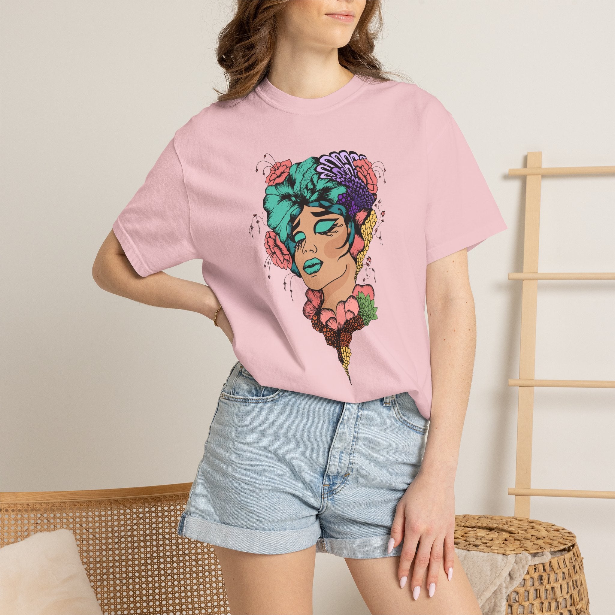 Woman of Flowers Graphic T-Shirt