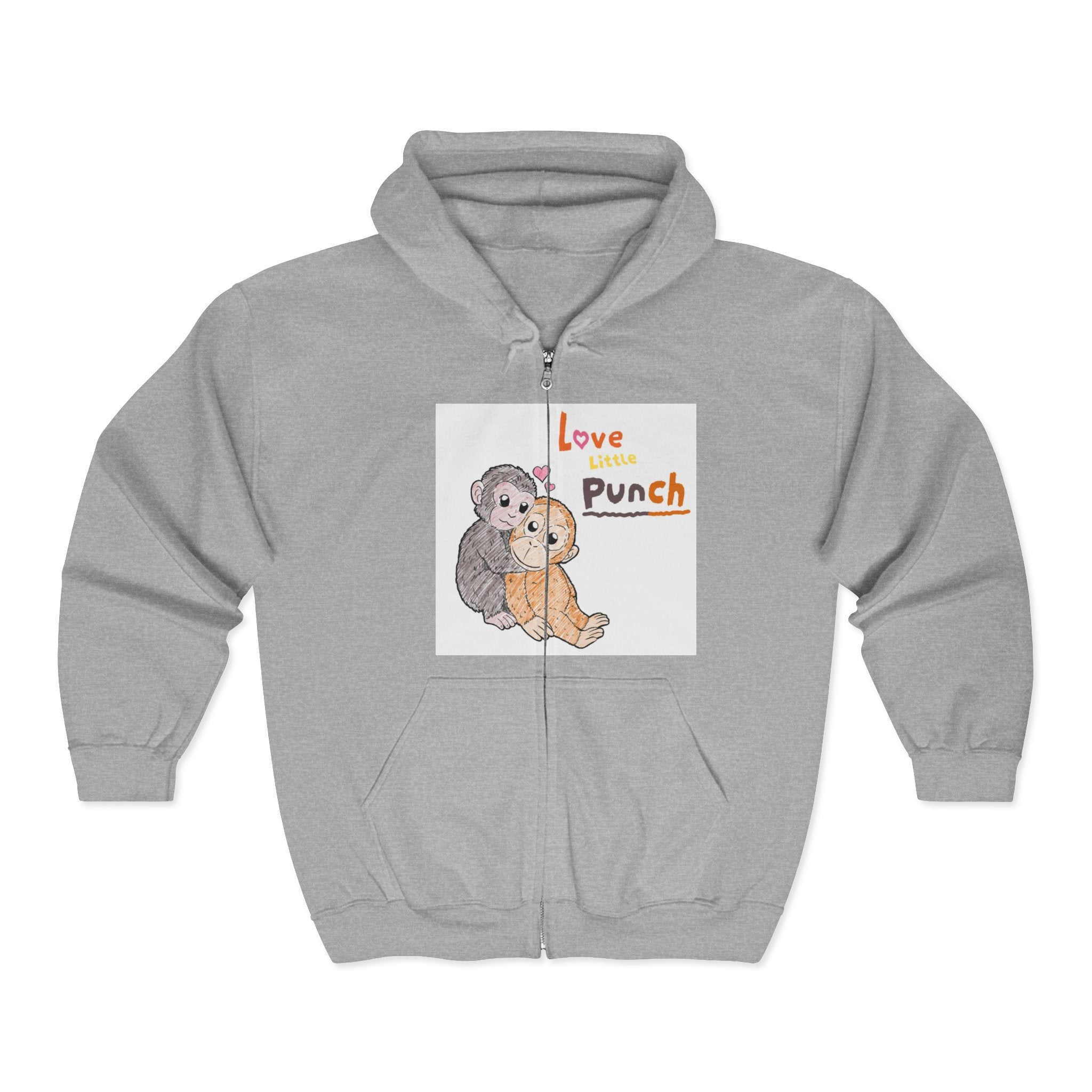 Love Punch Teddy Bear Zip Hoodie — Cute Plush Hug Design