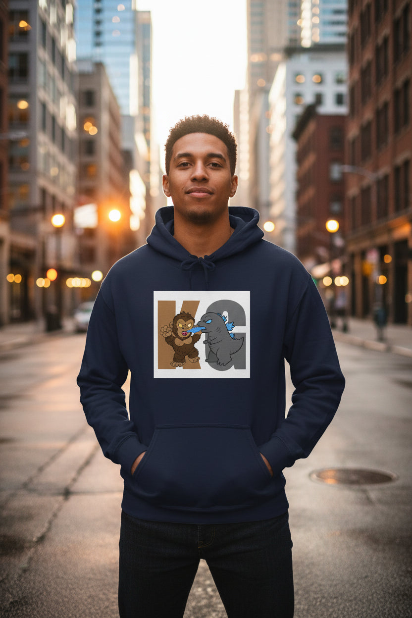 King vs Godzilla Hoodie — Cute Monster Battle Graphic Sweatshirt