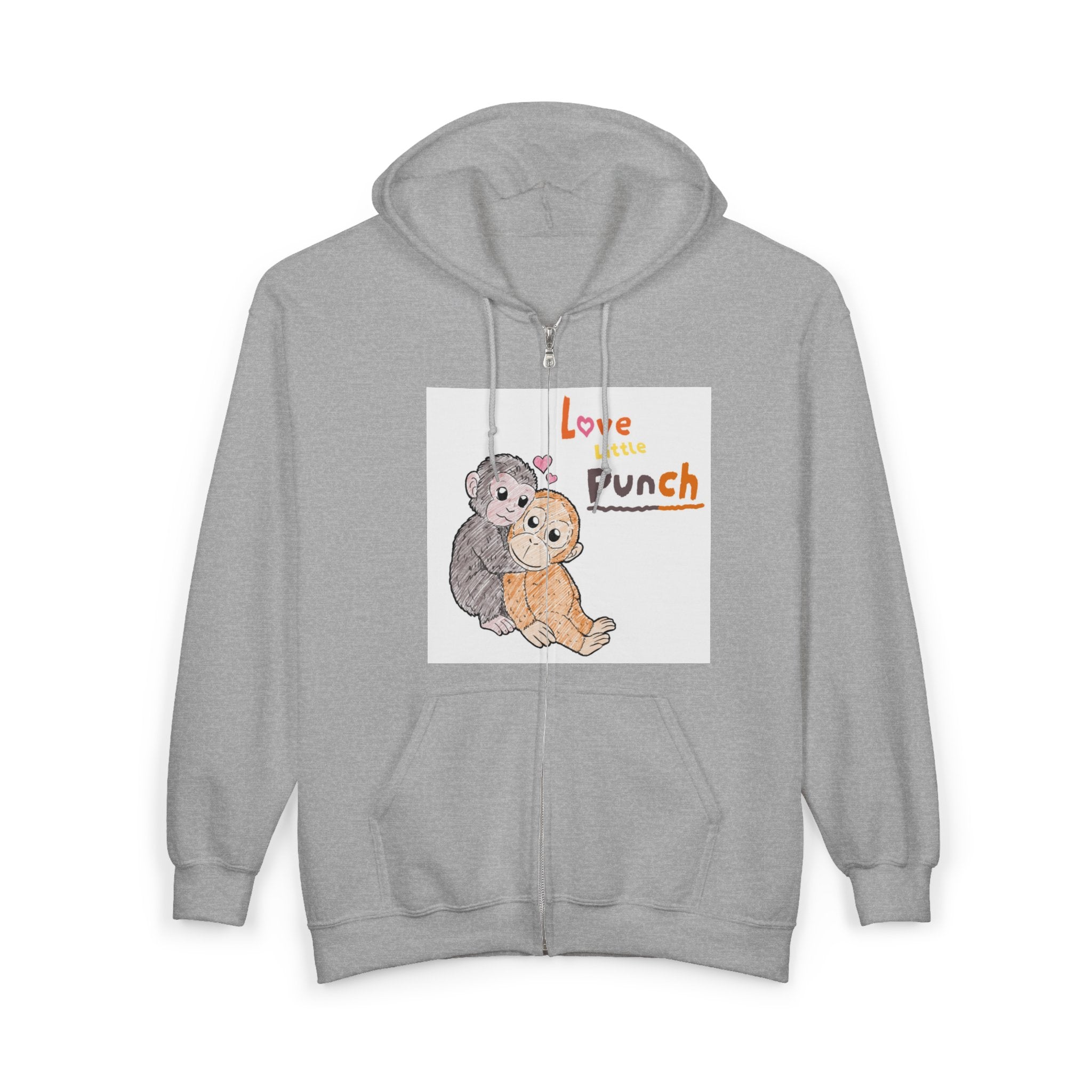 Love Punch Teddy Bear Zip Hoodie — Cute Plush Hug Design